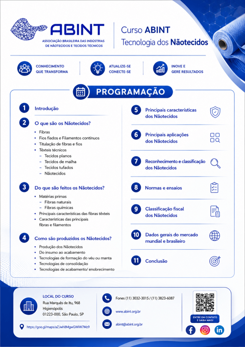 PROGRAMA&Ccedil;&Atilde;O Curso ABINT Tecnologia dos N&atilde;otecidos